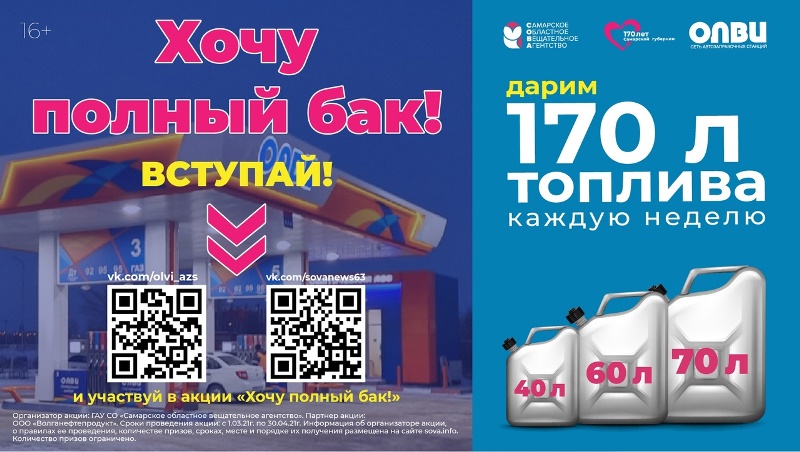 Sova.info запускает акцию для автомобилистов "Хочу полный бак!" (16+)