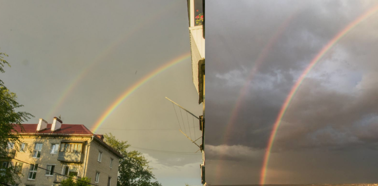 Самарцы поделились фото двойной радуги после дождя 20 июля 2022 года