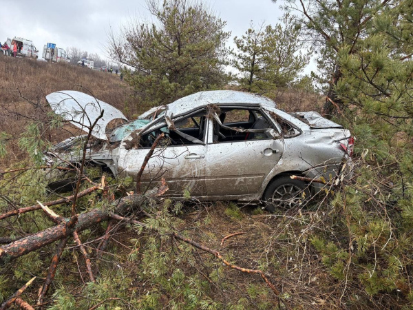 Двое пострадали: в Самарской области 30 ноября "Гранта" улетела в кювет