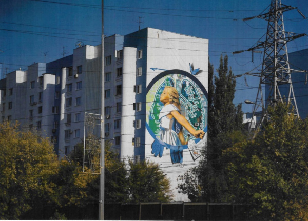 Рисунок на фасаде дома в Самаре может стать лучшим стрит-арт-объектом ПФО