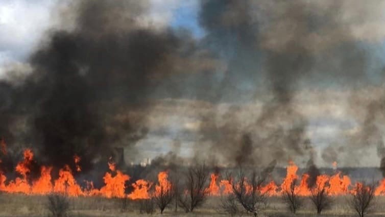 Вдоль Южного шоссе в Самаре загорелись поля