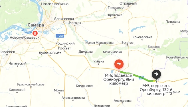 В Самарской области на подъезде к Оренбургу ограничили движение из-за непогоды