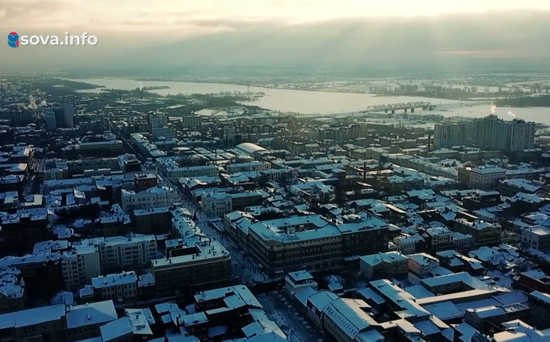 Самарцам показали с высоты зимний старый центр - ул. Ленинградскую и площадь Революции