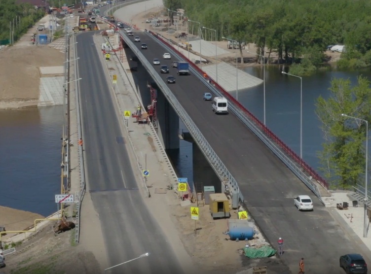 Появилось видео запуска рабочего движения по мосту через реку Сок в Самарской области
