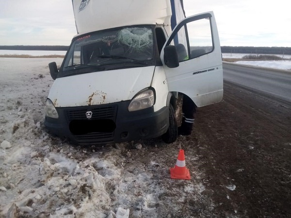 В Самарской области водитель грузовика поймал лед на лобовое стекло и улетел в кювет