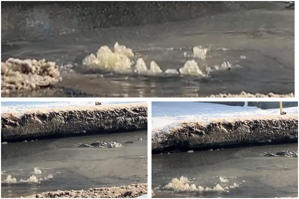 В Самаре на Карбышева забил коммунальный фонтан