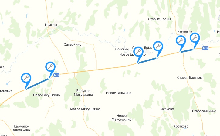 Трасса м5 урал карта