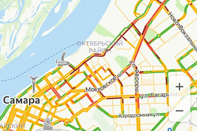Самару из-за непогоды сковали 9-балльные пробки