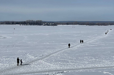 Лед на Волге около Самары оказался толще, чем обычно