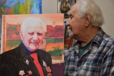 "Краски Победы": ветерану Великой Отечественной войны Александру Любимову подарили портрет