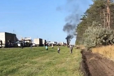 Под Тольятти на трассе М5 на ходу загорелась "Газель" 