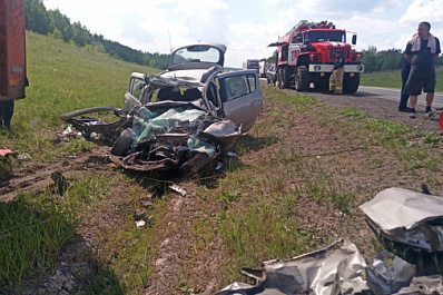 В Самарской области на трассе М5 столкнулись КамАЗ и легковушка: погибли два человека