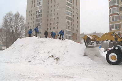  В Тольятти соорудили ледовую горку со снежными фигурами 