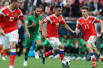 В первом матче ЧМ-2018 сборная России победила со счетом 5:0