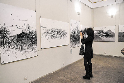 Все оттенки черного: в художественном музее открылась выставка одного из "Митьков"