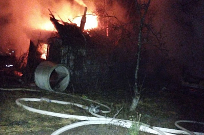 В поселке Петра Дубрава сгорел дачный дом