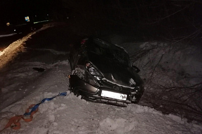 В Безенчукском районе 9-летний ребенок пострадал после вылета машины в кювет