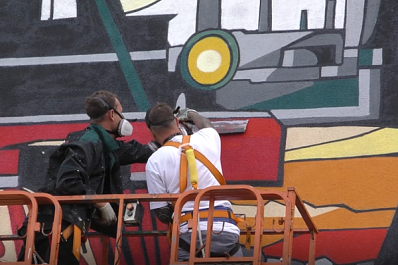 Более 400 баллончиков с краской потребуется для создания нового мурала в Новокуйбышевске