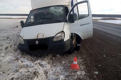 В Самарской области водитель грузовика "поймал" лед на лобовое стекло и улетел в кювет