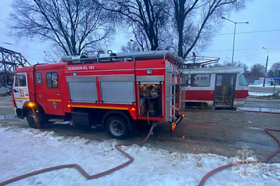 В Самаре снова вспыхнул вагон трамвая из-за короткого замыкания