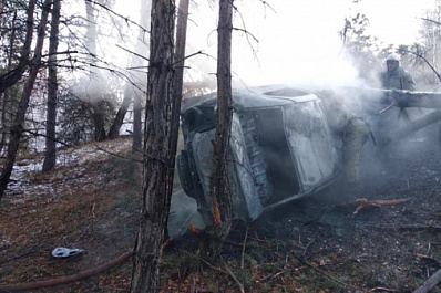 Врезался и загорелся: в Самарской области водитель иномарки попал в жёсткое ДТП