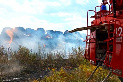 В Самарской области горело 19,5 тонны соломы