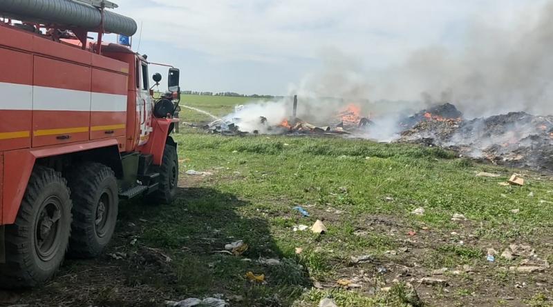 Появилось видео крупного пожара на заводе по переработке мусора в Самарской области