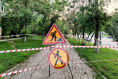 В Самаре на проспекте Кирова начали благоустраивать тротуар