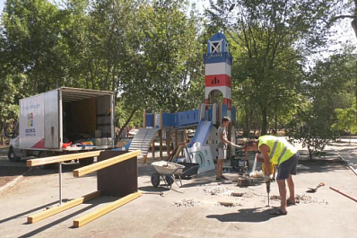 Фонтан "Роза ветров" в сквере Речников в Самаре установят до сентября