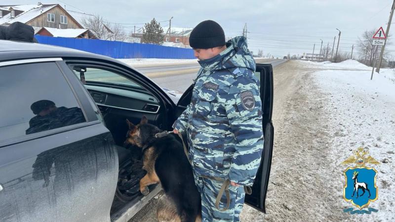 В Самарской области полицейские вместе с кинологами, дружинниками, сотрудниками ОМОН и Росгвардии проводят профилактические мероприятия