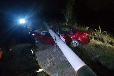 В Волжском районе 59-летний водитель "Гранты" врезался в столб и погиб