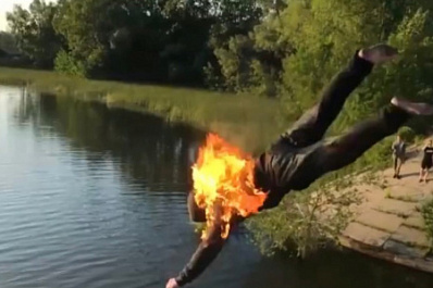 В Сызрани горящий парень прыгнул с моста