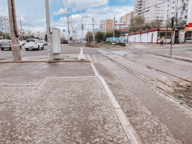 В Самаре отремонтировали трамвайные пути на Ново-Садовой после жалобы жителей 