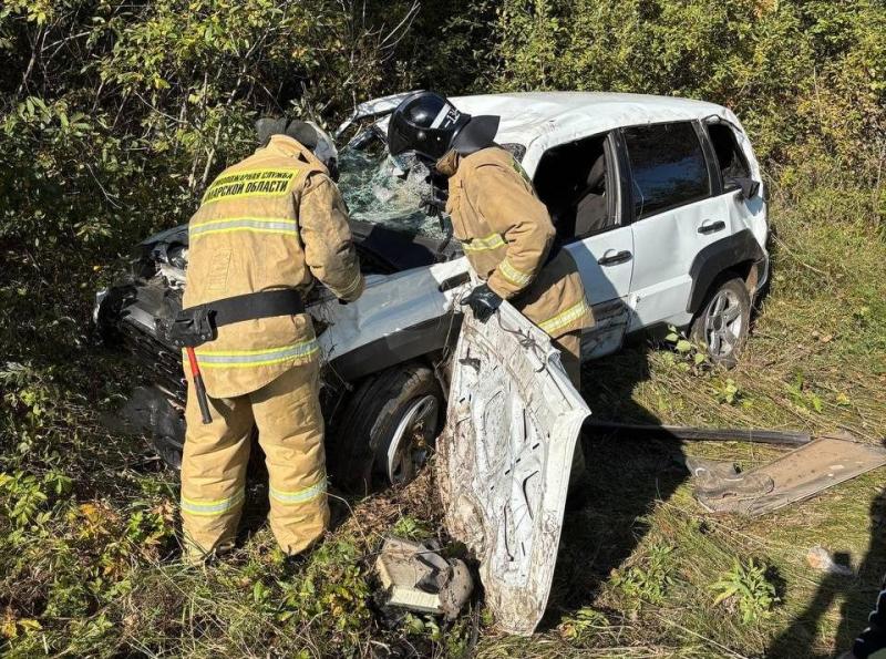 В Самарской области на трассе опрокинулась легковушка