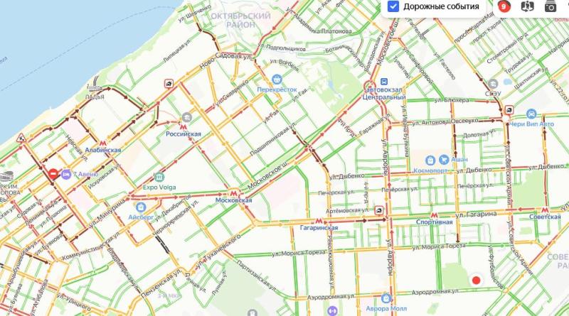 Самару в конце рабочего дня 30 апреля сковали 9-балльные пробки