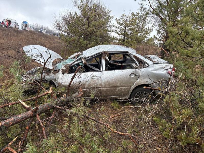 Двое пострадали: в Самарской области 30 ноября "Гранта" улетела в кювет