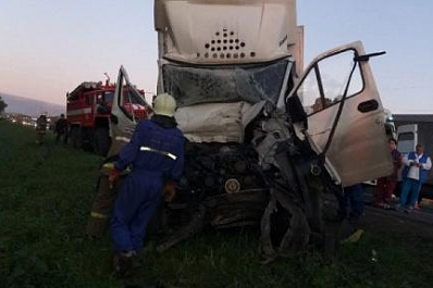 В Самарской области газелист влетел в стоящий у обочины грузовик 