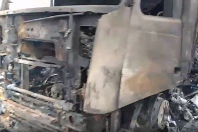 В Самарской области на трассе М5 на ходу загорелась фура