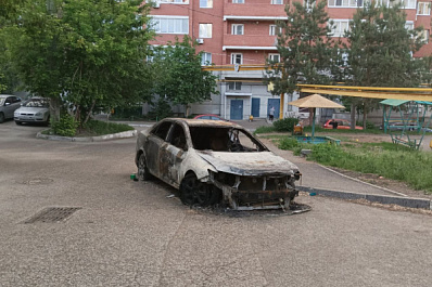 В Волгаре на улице Осетинской сгорела "Приора"