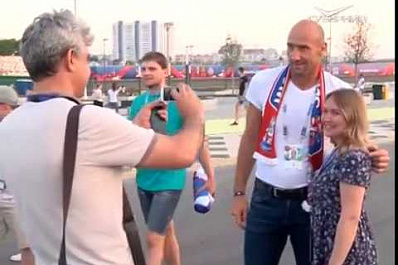 Чешский футболист Ян Коллер посетил матч Россия - Уругвай на Самара Арене