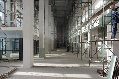 В новом Дворце спорта в Самаре началась отделка помещений и ледовой арены 