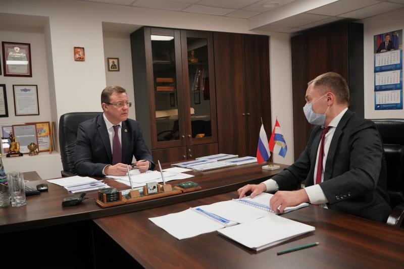 Губернатор Дмитрий Азаров встретился с главой Красноярского района Михаилом Белоусовым