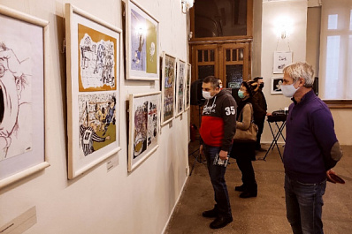 В областном художественном музее открылась выставка самарского карикатуриста Юрия Воскобойникова