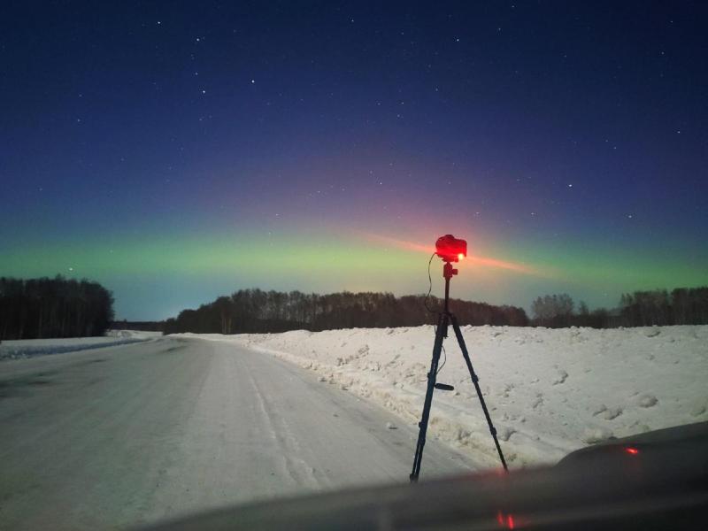 В Новосибирской области астрофотограф снял северное сияние 