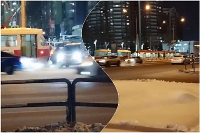 В Самаре около филиала Третьяковской галереи 17 февраля встали трамваи