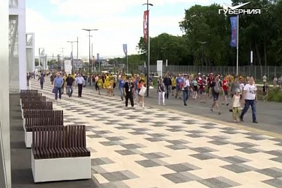 Матч между Данией и Австралией на Самара Арене посетил президент FIFA Джанни Инфантино