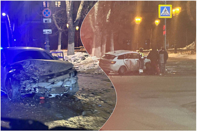 В Самаре 24 февраля на Волжском проспекте столкнулись две легковушки