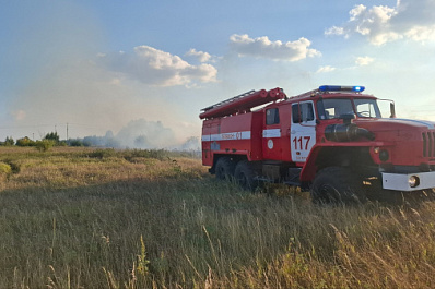 В Богатовском районе на 200 "квадратах" полыхала сухая трава