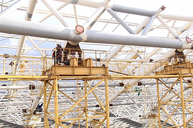 На стадионе Самара Арена завершено раскружаливание купола