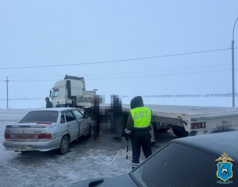 В Самарской области на трассе "Калина" на скорости вылетела в кювет и опрокинулась